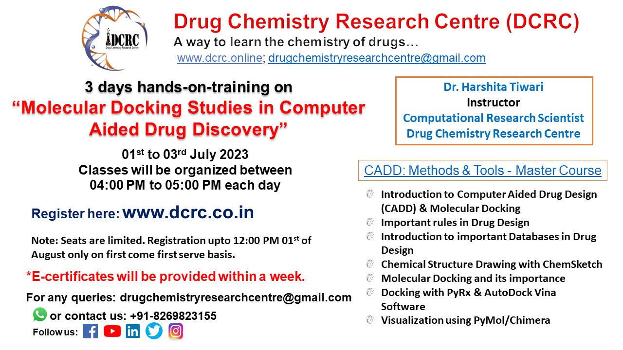 Training on Molecular Docking Studies in Computer Aided Drug Discovery